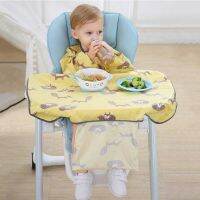 【CC】 Newborn Sleeve Bib Coverall with Table Cover Baby Dining Gown Saliva Burp Apron Dropshipping