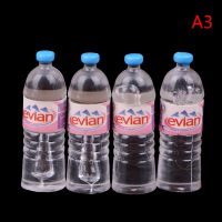 4ชิ้น1:12 1:6บ้านตุ๊กตา Evian ขวดน้ำแร่น้ำขวดของเล่นขนาดเล็กอาหารของตกแต่งห้องนั่งเล่นครัว