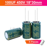 5ชิ้น450V100uF 100UF 450V 100uF450V ทะลุรูตัวเก็บประจุแบบอิเล็กโทรไลติก18*30มม. ใหม่ดั้งเดิม