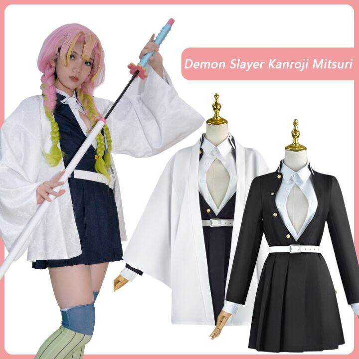 Demon Slayer Kanroji Mitsuri Cosplay Costume Kimono Kimetsu No Yaiba ...