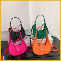 MINUTE ผ้าสักหลาดผ้า กระเป๋าสะพายไหล่แบบสั้น เล็กๆน้อยๆ สีทึบทึบ กระเป๋า Crossbody มีสไตล์ ถุงเกี๊ยวซ่า ออกนอกบ้าน