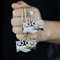 ins ใหม่ข้ามพรมแดนฮิปฮอป TRUST NO ONE จี้ตัวอักษรสร้อยคอผู้ชายอินเทรนด์ยุโรปและอเมริกา