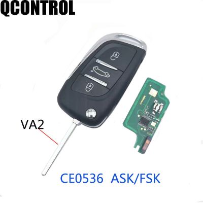 QCONTROL Car Upgraded Remote Key 433MHz Fits for PEUGEOT /Citroen Partner ID46 CE0536 ASK/FSK3 Buttons with VA2 blade