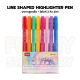 Line Shaped Highlighter Pen ปากกาลูกกลิ้ง ไฮไลท์ 2 หัว 2in1 JM.7708