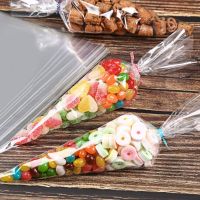 Transparent Plastic Bag For Candy Cookie Bread Food Chocolate Bean Clear Top Open Pen Gift Package With Wire Kitchen Accessories