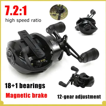 Baitcasting Fishing Reel High Speed 7.2:1 10kg with large screen