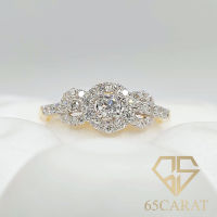 65Carat - แหวนHalo เพชรน้ำ100 0.46 กะรัต ดีไซน์เต็มหน้านิ้ว รหัสR89