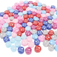 【CW】○♟  New 30/50/100Pcs I Mom Clay Spacer Beads Polymer Jewelry Making Accessories 10mm