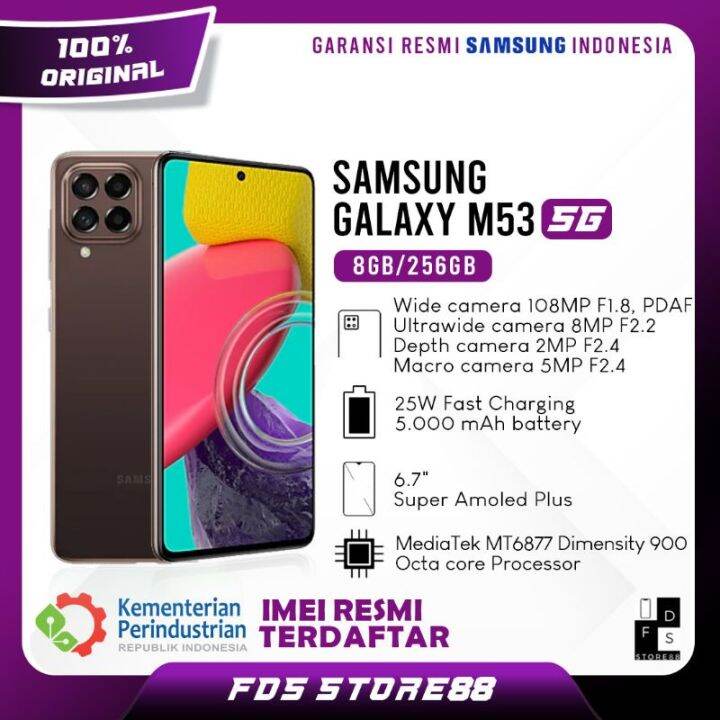 Samsung Galaxy M53 5G 8GB / 256GB Ram 8GB Ram 256GB Garansi Resmi SEIN ...