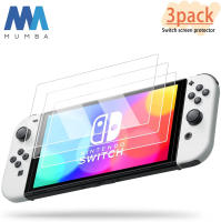 Mumba [3-Pack] ตัวป้องกันหน้าจอสำหรับ Nintendo Switch Oled, 9H ฟิล์มกระจกนิรภัยเรียบ,HD ใส,ติดตั้งง่าย,รอยขีดข่วนและแตกทน