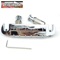 WK-Wilkinson Adjustable Wraparound LP Electric Guitar Bridge Tailpiece Chrome Silver WOGT2