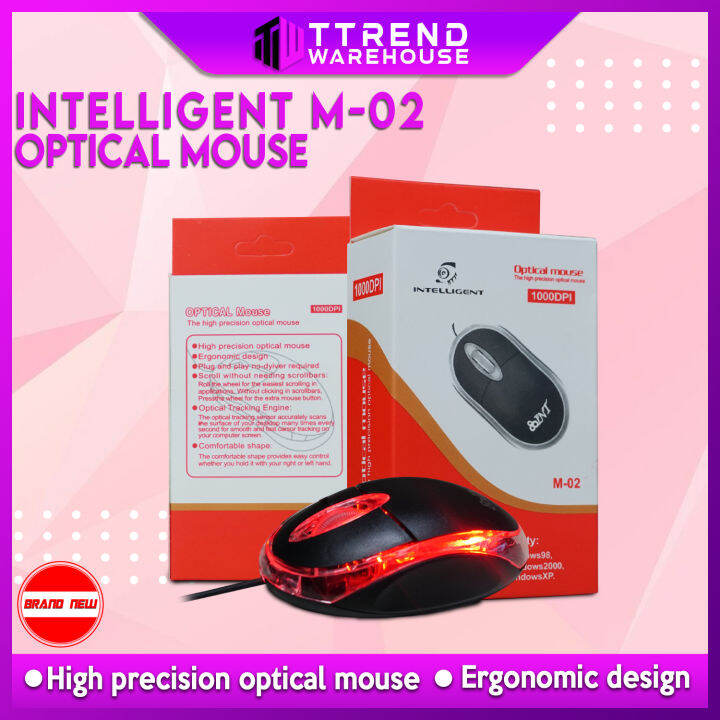 Intelligent M02 OPTICAL MOUSE 1000DPI High precision optical mouse