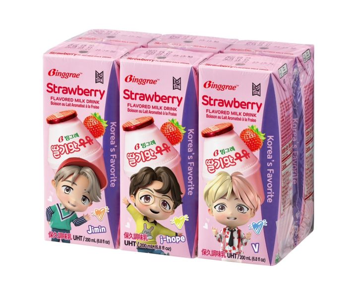 noona-mart-นมเกาหลี-นมกล้วย-เมล่อน-สตอร์เบอร์รี่-วานิลลา-กล่อง-limited-ลาย-bts-แบบแพค-binggrae-bts-milk-bts-edition-6-pack-banana-melon-strawberry-vanilla