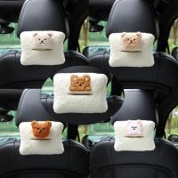 ™ Cute Cartoon Car Tissue Box Plush Napkin Holder Lambs Wool Auto Tissue Bag Universal Car Home Paper Case For Car Home Decor