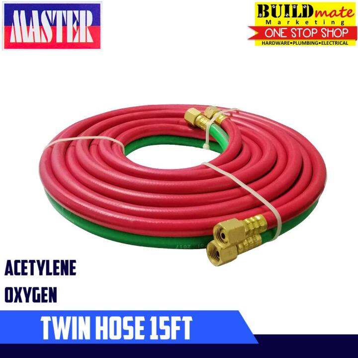 MASTER Twin HOSE with Fittings 15FT for Oxygen Acetylene Welding