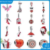 New Silver 925 Charms Heart Dumbbell High Heels Redhead Girl Charm bead Fit Original Pandora Bracelet DIY Jewelry For Women