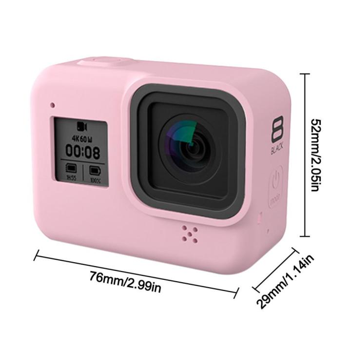 สำหรับกล้อง-gopro-hero-8เคสป้องกันกล้องสำหรับ-gopro-8ตัวป้องกันเคสซิลิโคนแบบนิ่มพร้อมอุปกรณ์เสริมปลอกเชือก