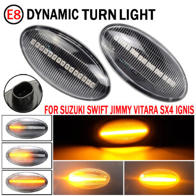 LED รถแบบไดนามิกด้านข้าง Marker คู่สำหรับ Suzuki Swift Jimmy Vitara SX4 Alto ไฟเลี้ยวน้ำไหล Blinker Light