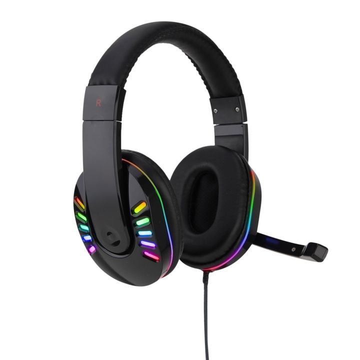 ที่มีสีสันส่องสว่างคอมพิวเตอร์หัวติดตั้งมือเกมชุดหูฟังเล่นเกม-ps45ชุดหูฟังพร้อมไมโครโฟน-sy755-rgb