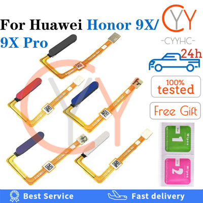 สำหรับ Huawei Honor 9X Pro / 9XPro ปุ่มโฮมเครื่องสแกนลายนิ้วมือเซ็นเซอร์คืนสายเคเบิ้ลหลักชิ้นส่วนซ่อม ID โทรศัพท์