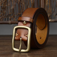 Retro Original Leather Belt For Men Soft Without Mezzanine Copper Buckle Mens Belts For Jeans Mens Accessories Male Gife