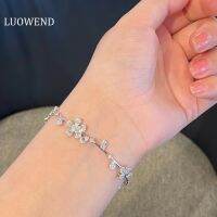 LUOWEND 18K แฟชั่นสีทองซากูล่าเครื่องประดับเทนนิสสำหรับผู้หญิง