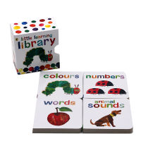 Imported English original genuine palm Book Eric Carle good hungry caterpillar learn with the very hungry caterpillar 4-volume paperboard book sounds words numbers