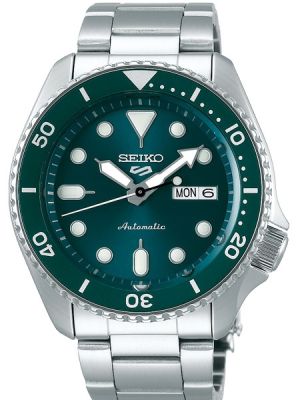 SEIKO SPORTS 5 Automatic นาฬิกาข้อมือผู้ชาย หน้าปัดสีเขียว สายสแตนเลส รุ่น SRPD61K1 ประกันศูนย์ 1 ปี