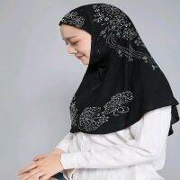 【CC】♈❡✺  H006 Adults Medium size muslim hijab scarf with rhinestones islamic headscarf hat armia pull on headwrap ramadan gift