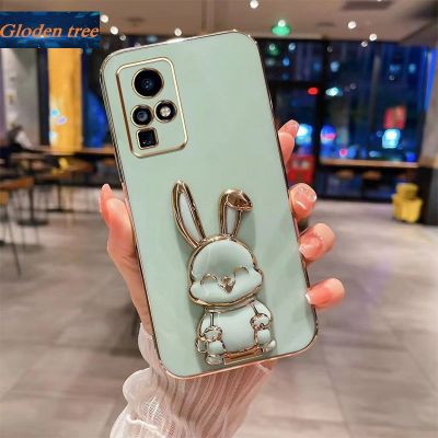 Andyh New Design For Infinix Zero X Neo Zero X Pro Case Luxury 3D Stereo Stand Bracket Smile Rabbit Electroplating Smooth Phone Case Fashion Cute Soft Case