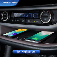 เหมาะสำหรับ Highlander Car Wireless Chargers 2015 2016 2017 2018 2019 Auto Parts อุปกรณ์เสริมในรถยนต์ QI