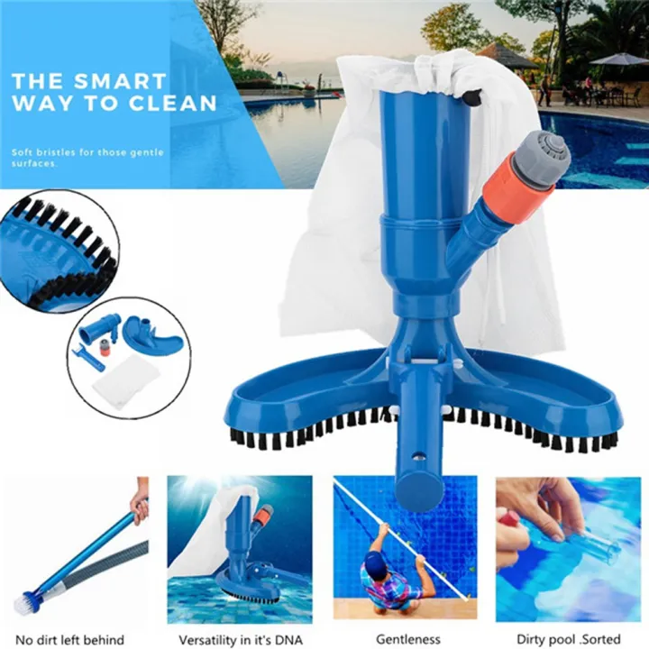 Portable Pool Vacuums Mini Jet Underwater Cleaner with Mesh Bag, Brush