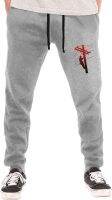 Red Lineman Mens Pants Jogger Sweatpants Sports Training Running Cotton Adjustable Pockets