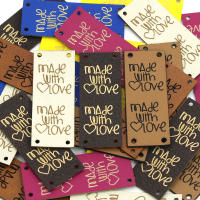 20 Pcs Handmade Tags สำหรับเสื้อผ้า Made With Love ป้ายหนังสำหรับเย็บ DIY หมวกถัก Hand Made เสื้อผ้าอุปกรณ์เสริม 2x5 ซม.-Suieir