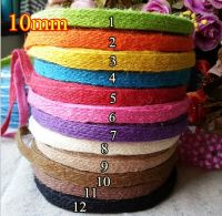 12 colors  Braid flat Jute twine cord/trim/edging/string 10mm Hessian ribbon  DIY craft supplies free shipping 30m(98ft) General Craft