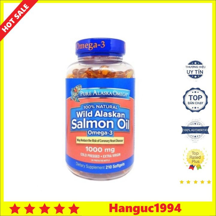 Viên Uống Dầu Cá Hồi Pure Alaska Omega 3 Wild Alaskan Salmon Oil 1000mg