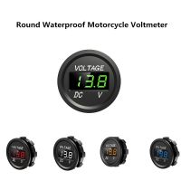 Mini Round Waterproof Waterwheel Ship Motorcycle DC 5-48V LED Panel Digital Voltmeter Tester Display Voltmeter