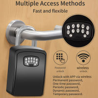 Tuya Smart Key Lock Box Wall Mounted Key Safe Storage Secret Lock Box with Code Tuya APP Unlocking Anti Theft Key Safe Organizer