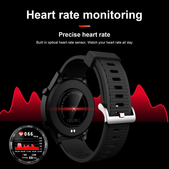 สมาร์ทวอท์ช-m88สำหรับผู้ชายรองรับอัตราการเต้นของหัวใจ-ความดันโลหิต-การตรวจสอบออกซิเจน-amp-เครื่องวัดการนอนหลับและที่เตือนการนั่งกับที่-สีดำ