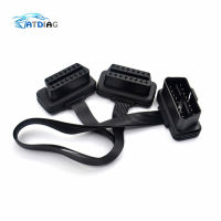 แบนบาง16Pin OBD 2 Extender OBD2 16 Pin ELM327ชายหญิงคู่ Y Splitter ข้อศอก OBDII Extension Connector Cable