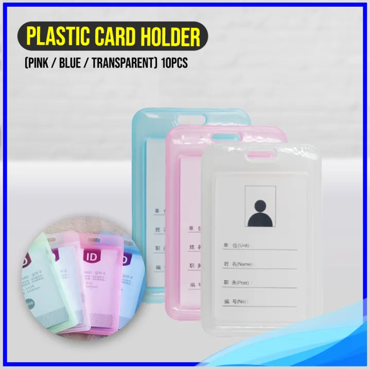 ID Card Holder [Plastic Card Holder Vertical ID Case ID Holder] (Pink