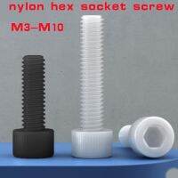 [HOT JIAZZAQQMGW 555] 5 50Pcs M3 M4 M5 M6 M8 M10สีดำ/สีขาวไนลอน Hexagon Hex ซ็อกเก็ตหัวสกรูหัว Knurled พลาสติก Bolt สำหรับฉนวนกันความร้อนใช้