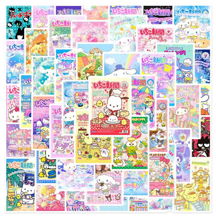 lz-10-50pcs-cartoon-sanrio-poster-stickers-kuromi-hello-kitty-cinnamoroll-kids-girls-suitcase-laptop-phone-cute-stickers-kids-toy