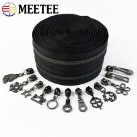 5/10Meter 5# GunBlack Nylon Zippers Tape with Zipper Slider Bag Clothes Pocket Closure Zip Decoration Zips DIY Sewing Accessory Door Hardware Locks Fa