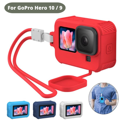 Silicone Case Gopro 12 / 11 / 10 / 9 Black Portable Protective Conjoined Lens for GoPro Hero 9 10 11 12 Black Camera