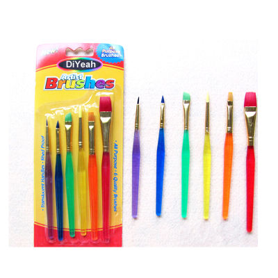 6pcs Body Paint Brushes Short Handle Set Kid Painting Gift Art Supplies Makeup Tools Nylon Hair For Artist Painter Flat Penselen