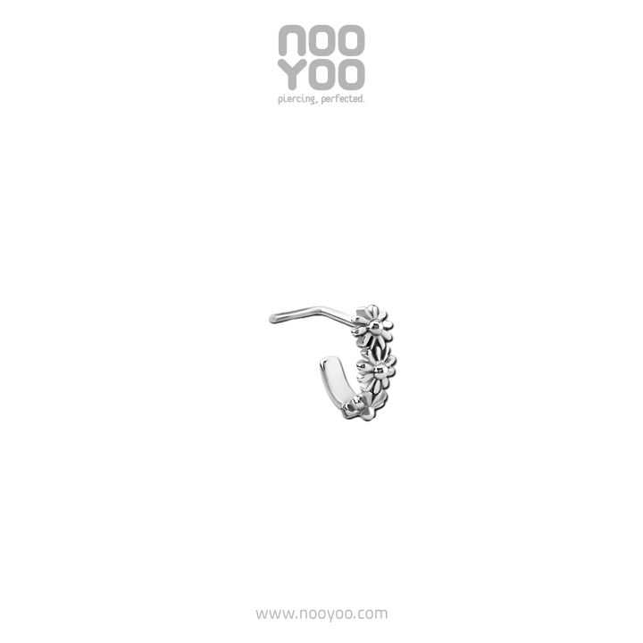 nooyoo-จิวจมูกสำหรับผิวแพ้ง่าย-three-flower-nose-wrap-around-l-shape-surgical-steel