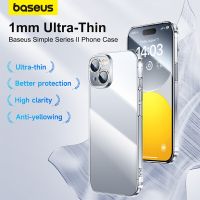 Baseus Clear Case for iPhone 15 Pro Max Shockproof Transparent Soft TPU Cover for iPhone 15 Pro Plus Full Lens Protective Case