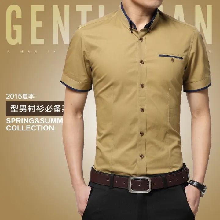 men-business-shirts-short-sleeve-formal-shirt-m-5xl-เสื้อเชิ้ตแขนสั้น-สีพื้น-สไตล์แฟชั่น-สำหรับผู้ชาย