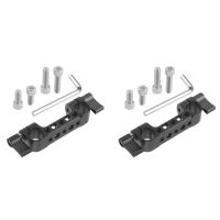 2X Dual 15mm Rod Clamp Railblock with 1/4 Screw Holes for DSLR Camera Rod Shoulder Support for Follow Focus